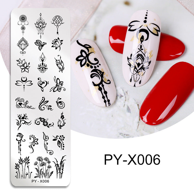 New Style Nail Art Stainless Steel Stamping Plate Blue Film Steel Plate Plant Flower Painting