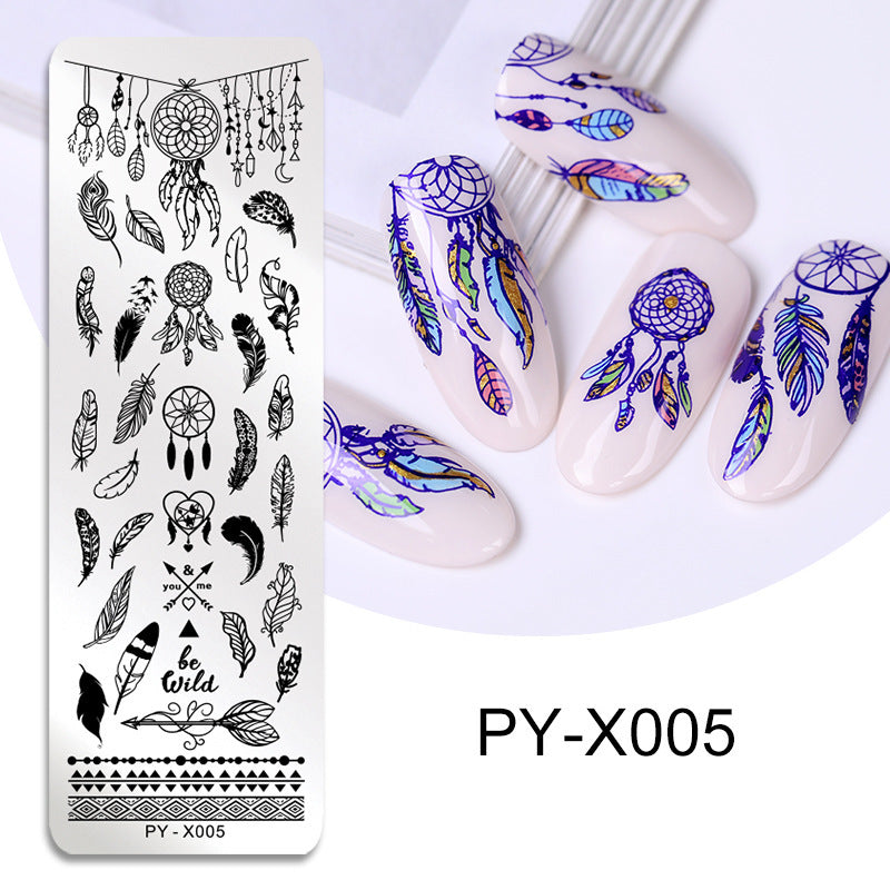 New Style Nail Art Stainless Steel Stamping Plate Blue Film Steel Plate Plant Flower Painting