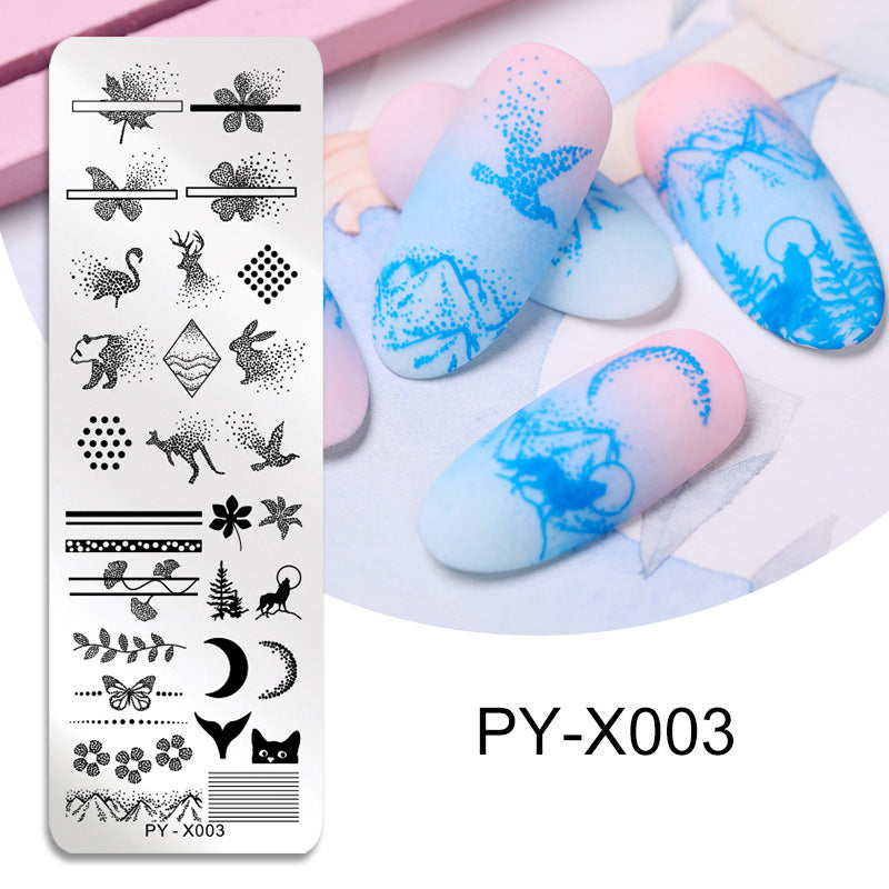 New Style Nail Art Stainless Steel Stamping Plate Blue Film Steel Plate Plant Flower Painting