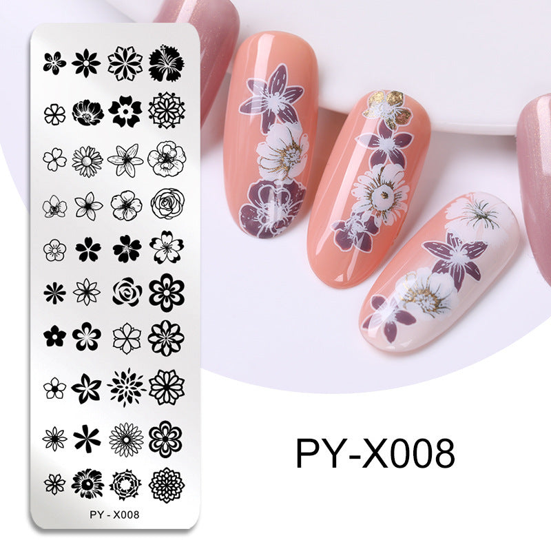 New Style Nail Art Stainless Steel Stamping Plate Blue Film Steel Plate Plant Flower Painting