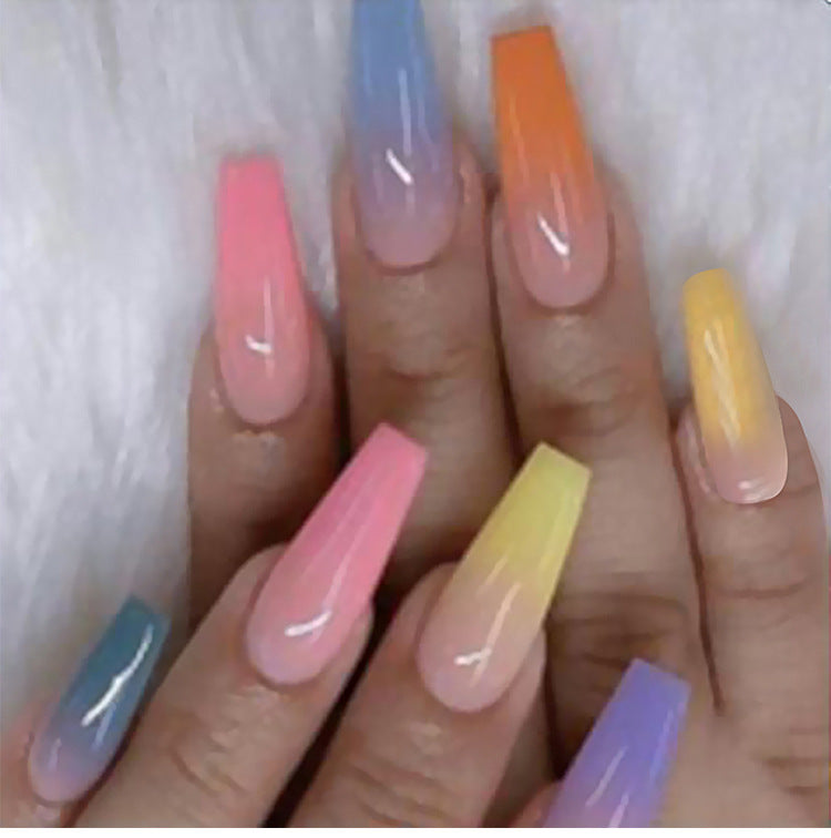 Long Ballet Nails with Flat and Pointed Water Droplets