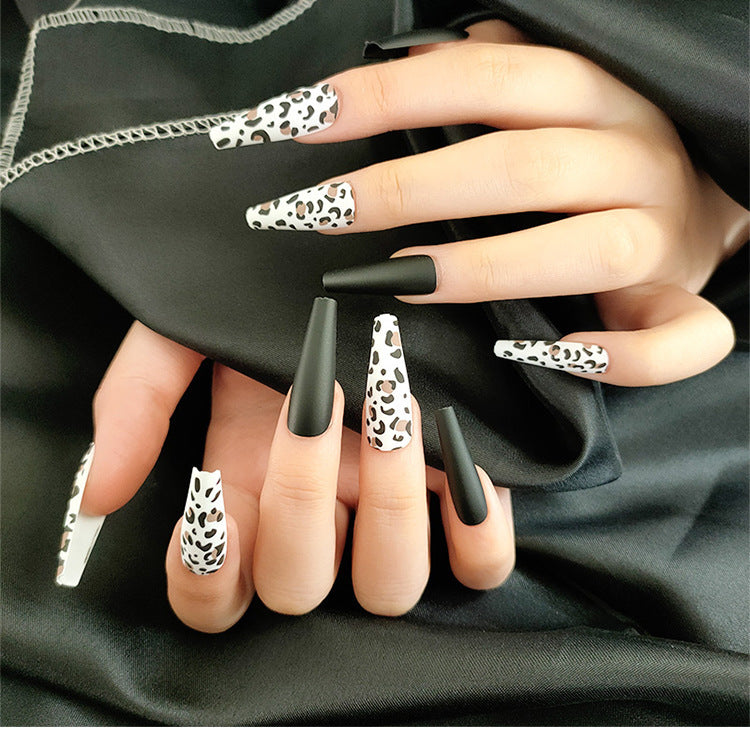Long Ballet Nails with Flat and Pointed Water Droplets