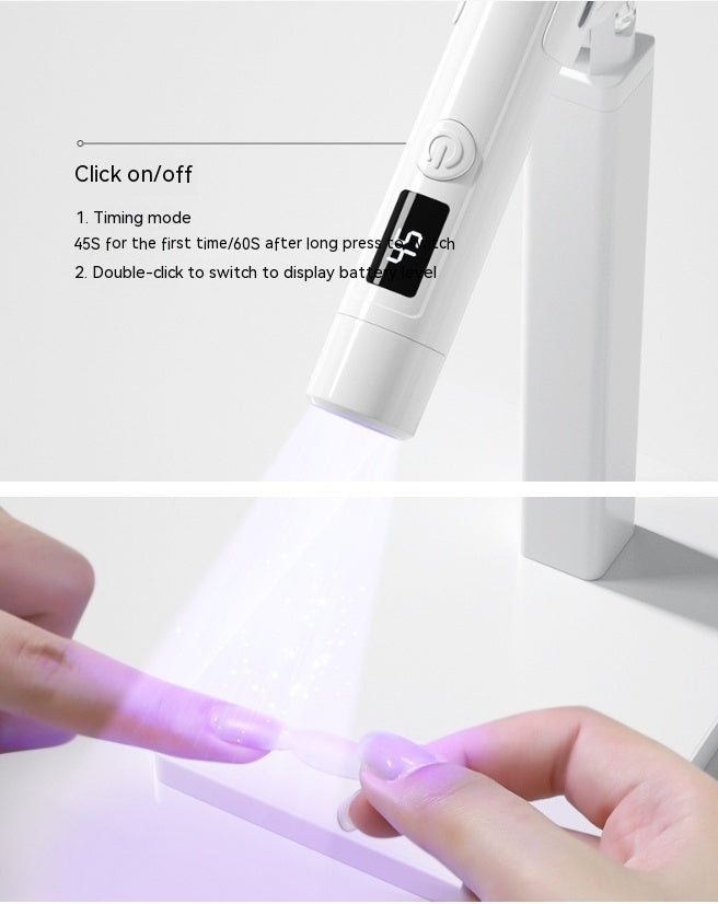 Manicure lamp with integrated lighting and screen