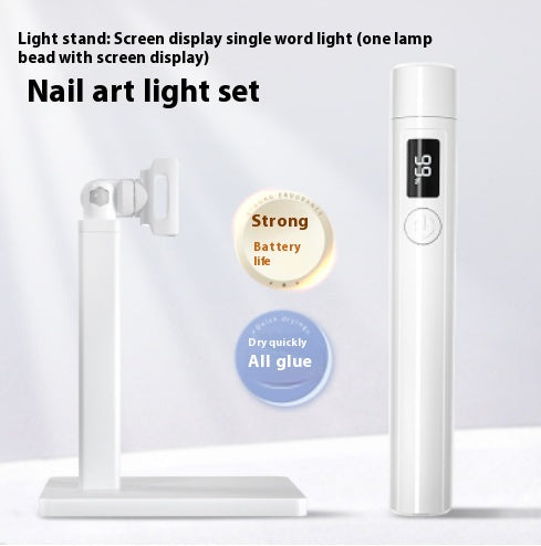 Manicure lamp with integrated lighting and screen