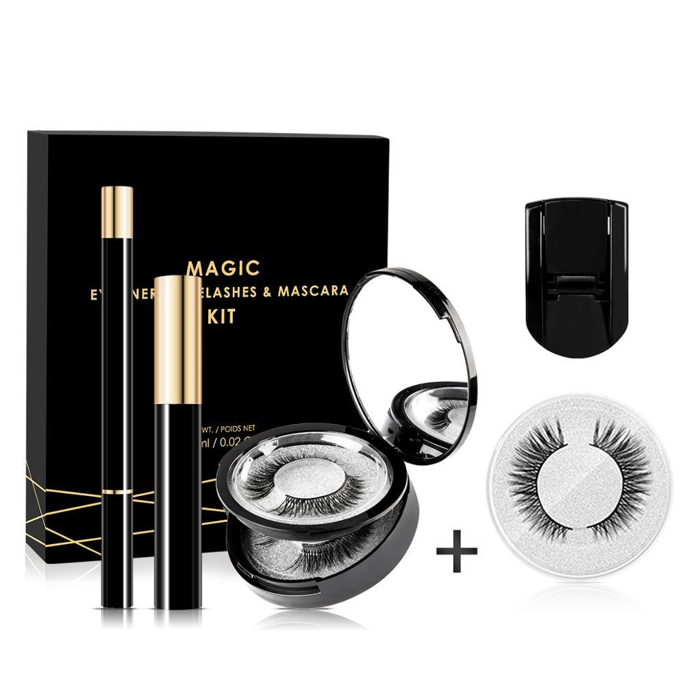 Self-adhesive eyeliner and eyelash set