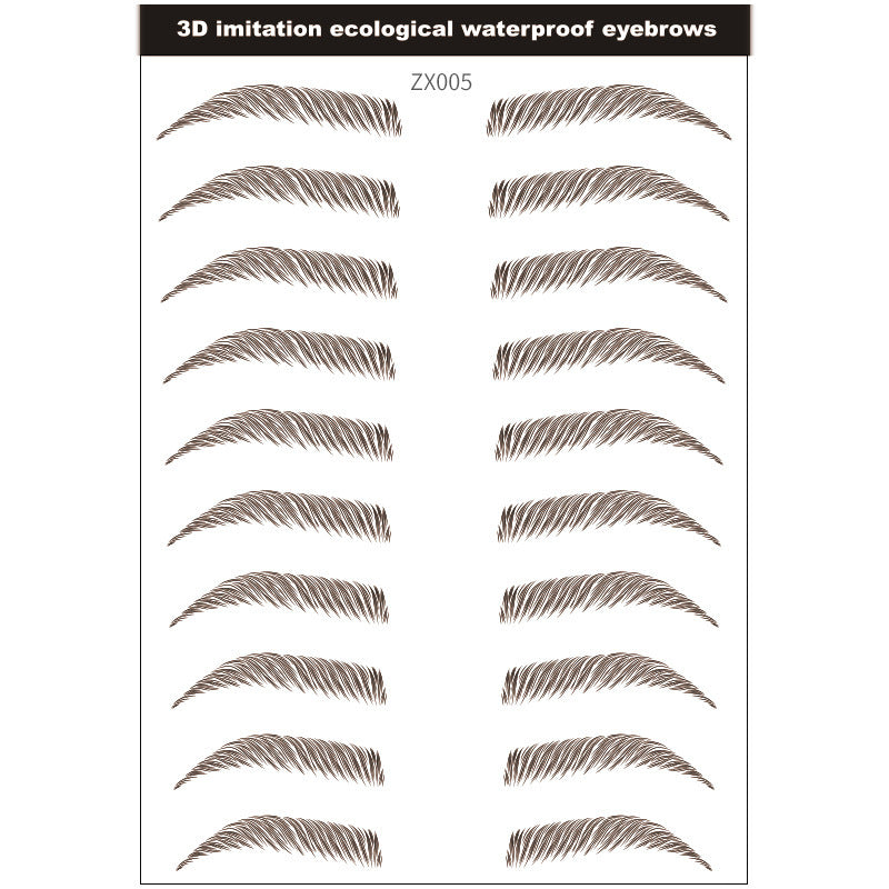 Simple Thick Eyebrows Imitation Eco-Friendly Eyebrow Stickers