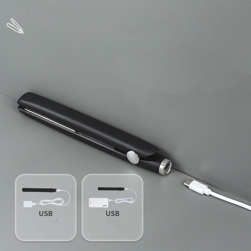 Mini Hair Straightener & Curler - USB Interface, Dual Function