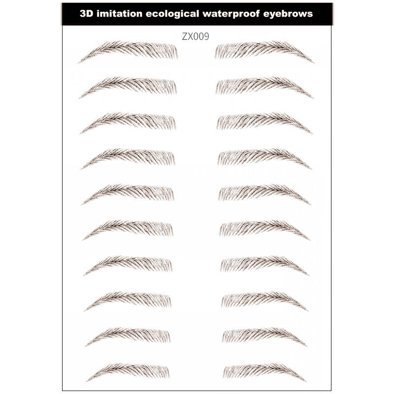 Simple Thick Eyebrows Imitation Eco-Friendly Eyebrow Stickers
