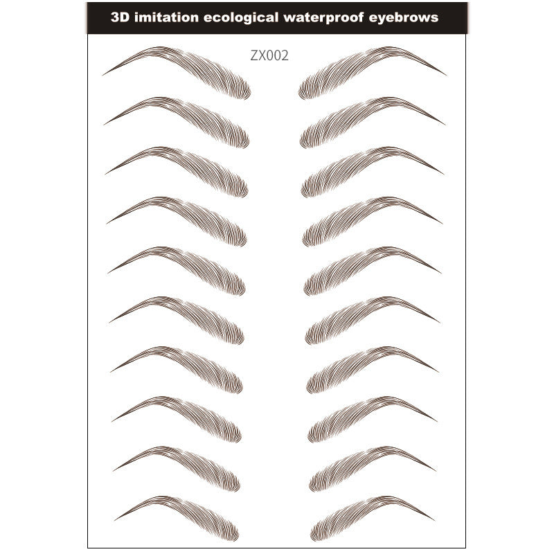 Simple Thick Eyebrows Imitation Eco-Friendly Eyebrow Stickers