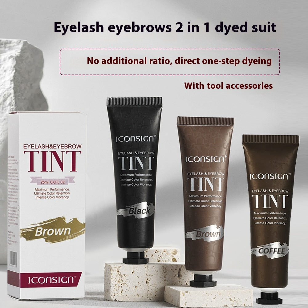 Professional two-in-one eyelash and eyebrow tinting kit