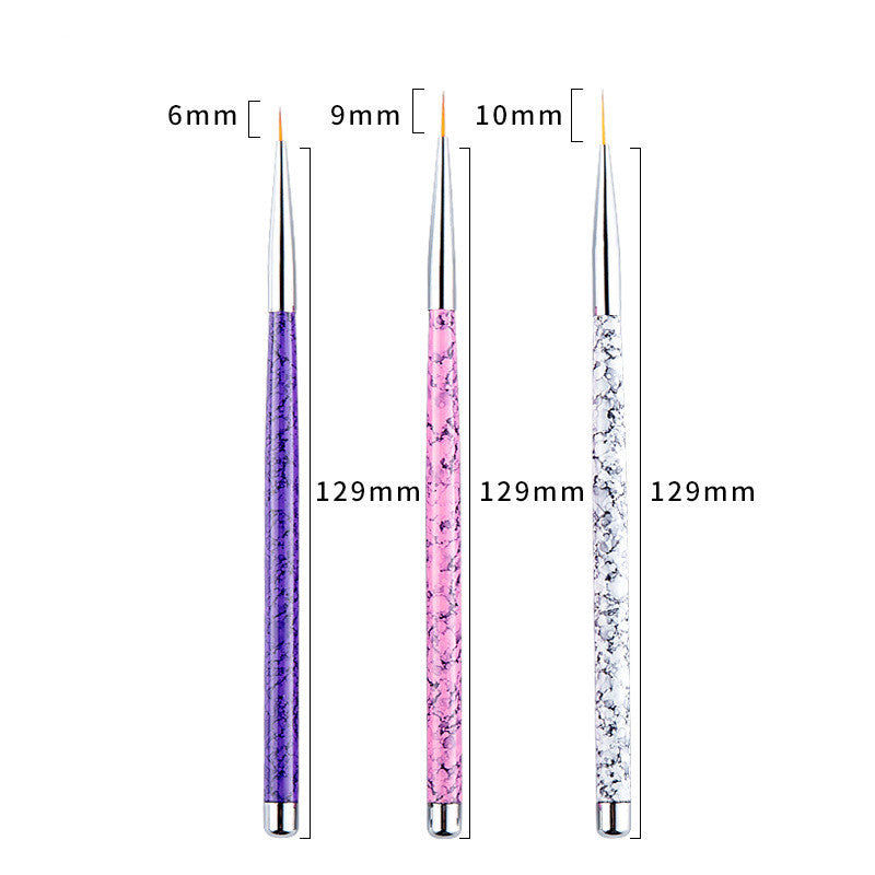 Nail Brush Set - Marbled and Painted Latte Art