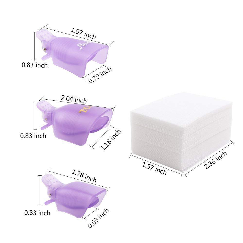 Kit de Dépose Ongles – Clips Remover pour Vernis Semi-permanent et Colle à Ongles