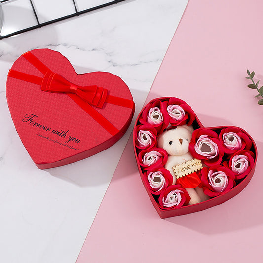 Red Rose Heart Shaped Gift Box