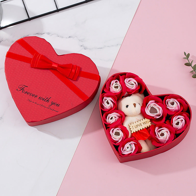 Red Rose Heart Shaped Gift Box