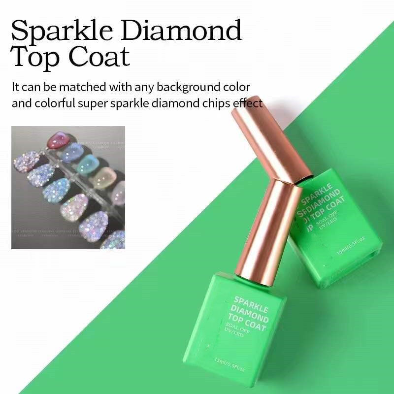 Set of 10 Nail Polishes – Top Coat, Foil Coat &amp; Phototherapy, Shiny and Long Lasting