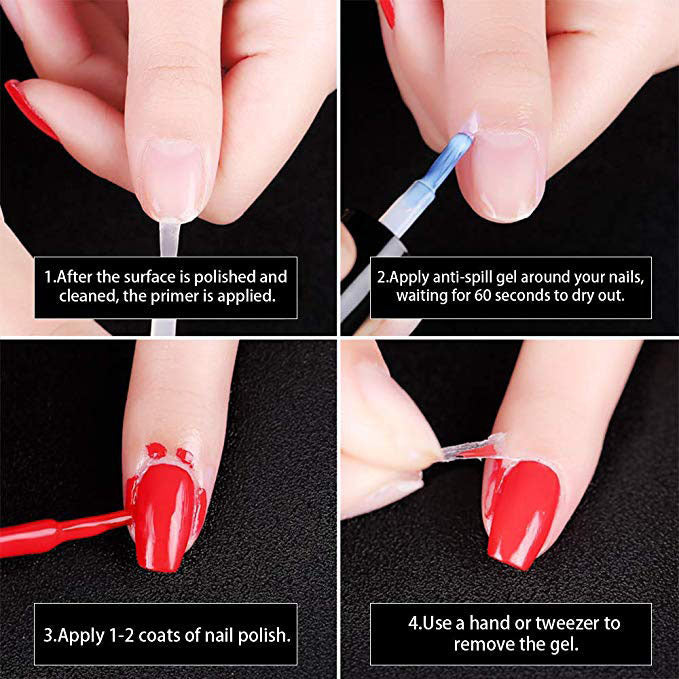 Anti-spill nail polish glue