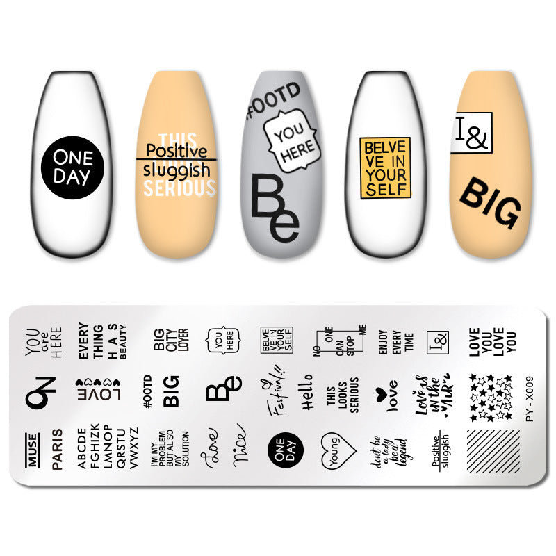 Nail plaque d'impression en acier inoxydable
