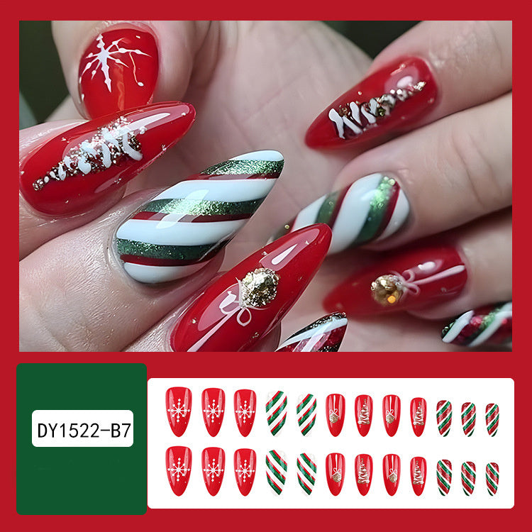 24 Pièces Faux Ongles de Noël