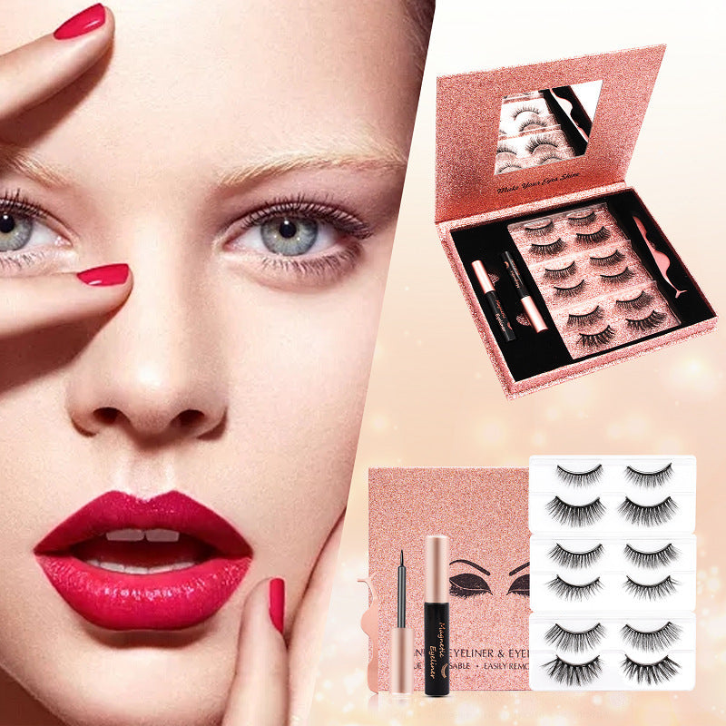 Kit de cils magnétiques waterproof sans colle avec eyeliner