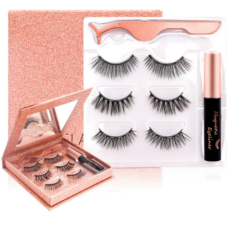 Waterproof Magnetic Eyelashes Kit No Glue with Eyeliner 