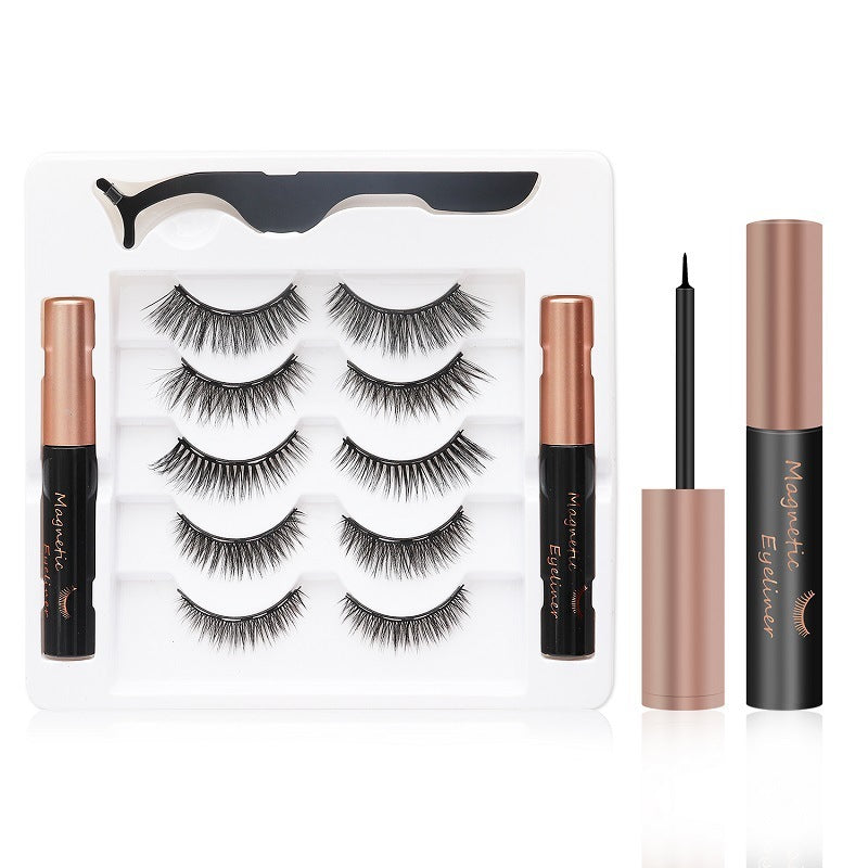 Waterproof Magnetic Eyelashes Kit No Glue with Eyeliner 