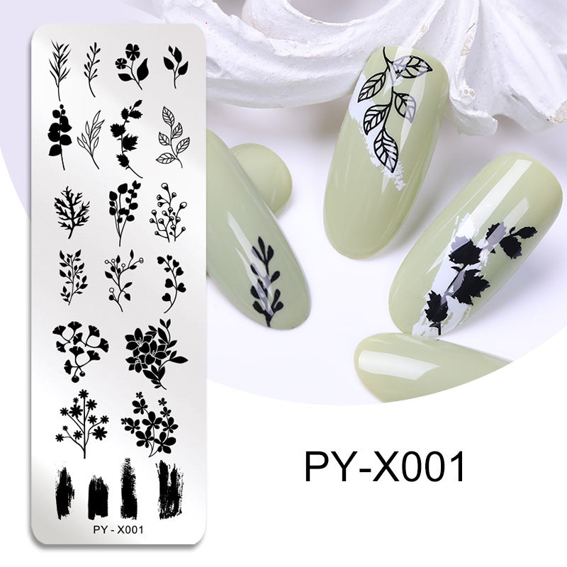 New Style Nail Art Stainless Steel Stamping Plate Blue Film Steel Plate Plant Flower Painting
