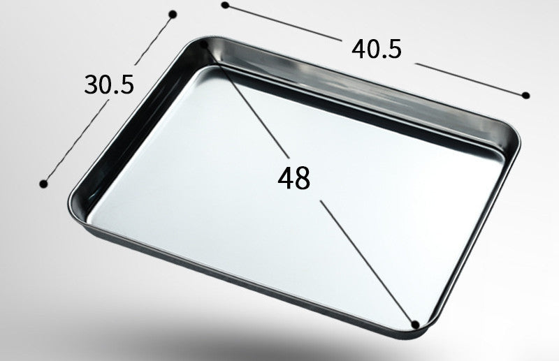 Stainless Steel Steamed Cake Baking Tray - Rectangular, Thickened and Shallow