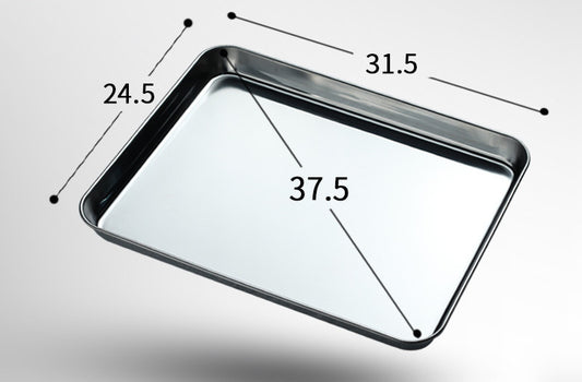 Stainless Steel Steamed Cake Baking Tray - Rectangular, Thickened and Shallow