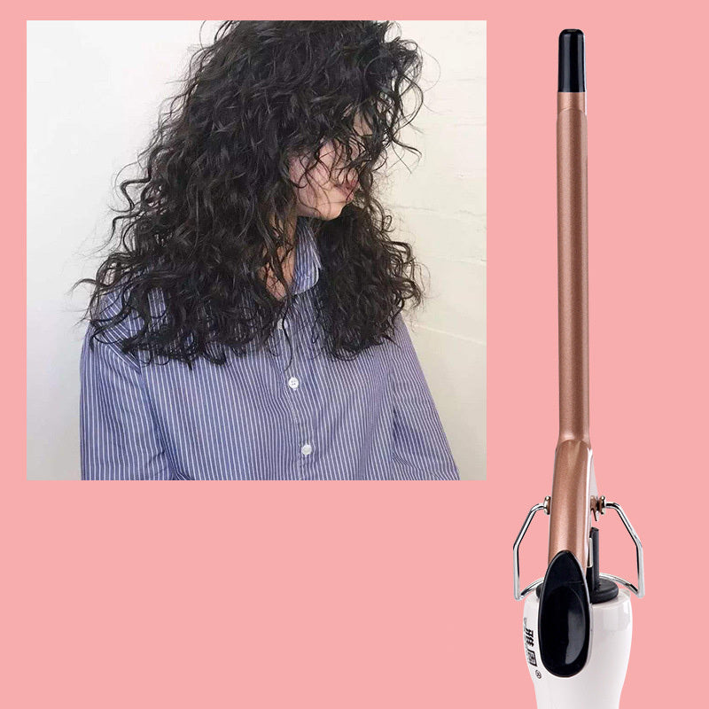 Laine Curling Fer Petit Mâle Cheveux Courts Ventilateur Petit Fer À Friser Mini Cône Tête Ondulation de L'eau Électrique Fer À Friser Femelle