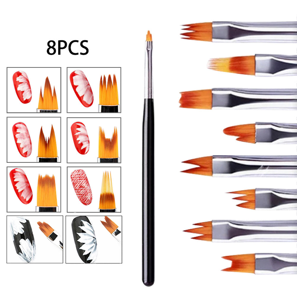 Ensemble de 8 Pinceaux pour Nail Art – Précision et Créativité