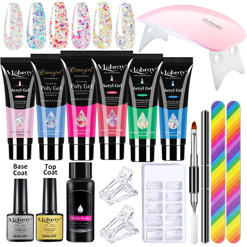Ensemble de gel d'extension en cristal pour nail art