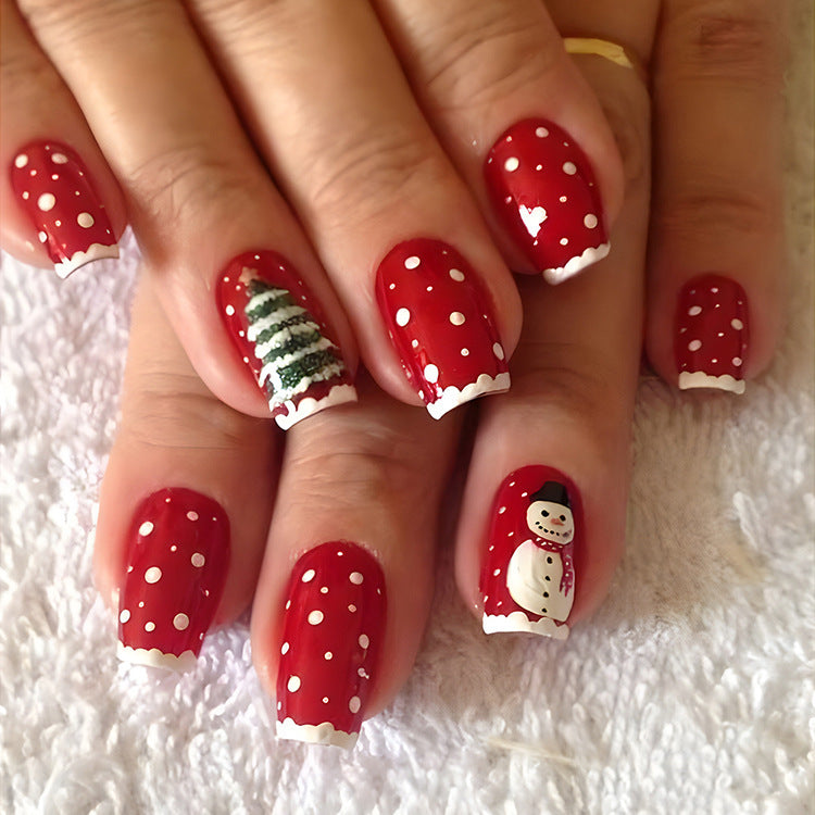 24 Pieces Christmas False Nails