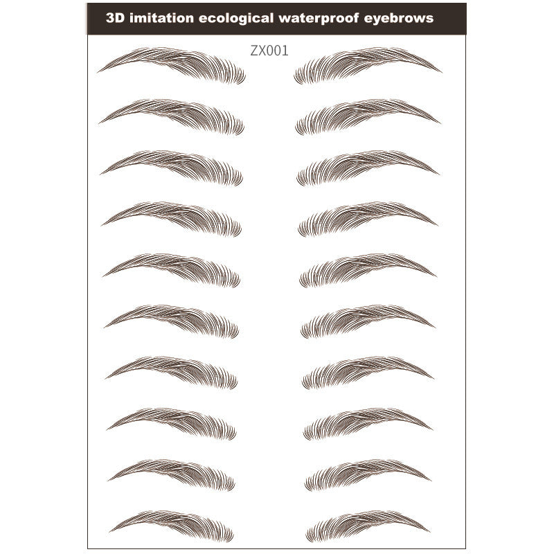 Simple Thick Eyebrows Imitation Eco-Friendly Eyebrow Stickers