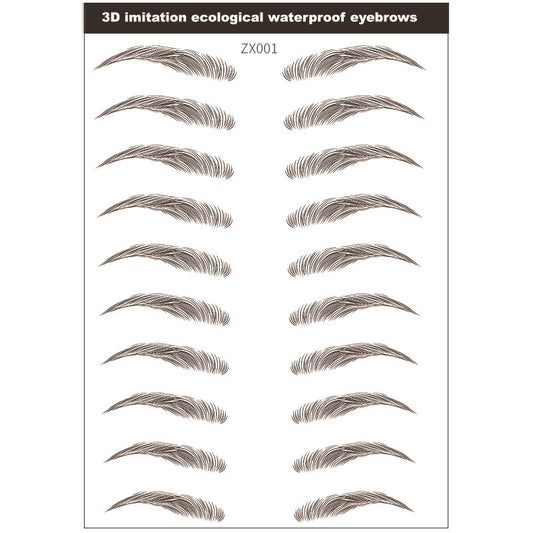 Simple Thick Eyebrows Imitation Eco-Friendly Eyebrow Stickers