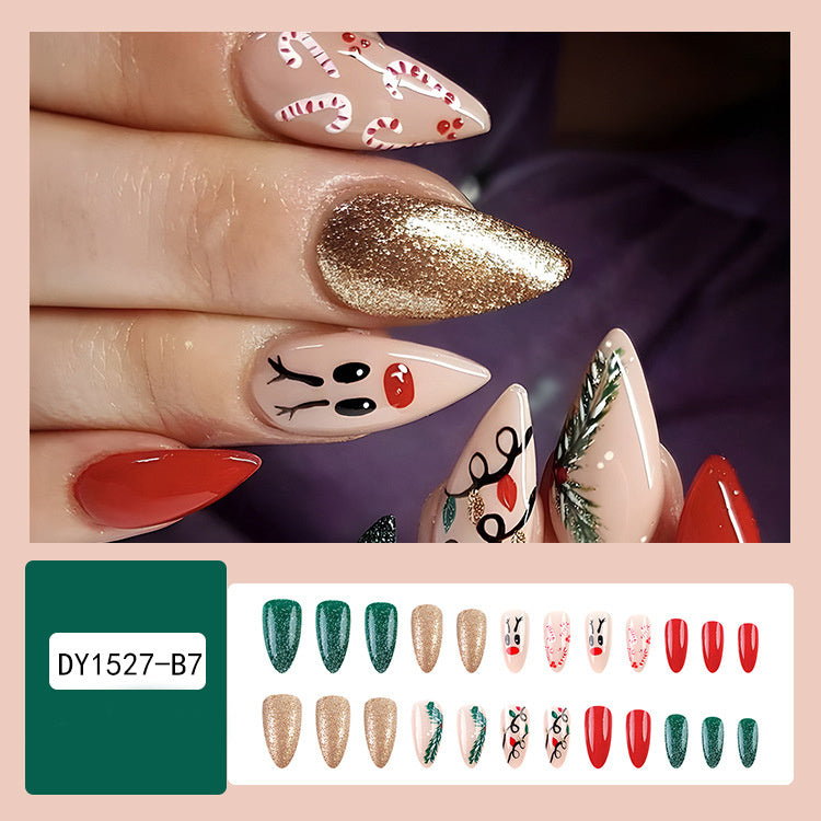 24 Pièces Faux Ongles de Noël