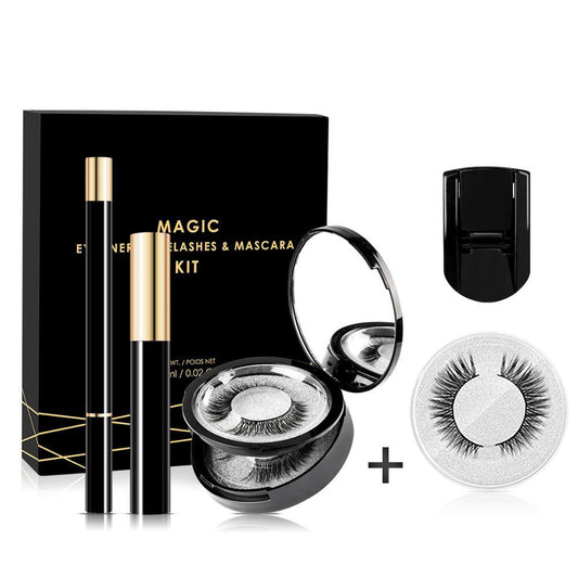 Self-adhesive eyeliner and eyelash set