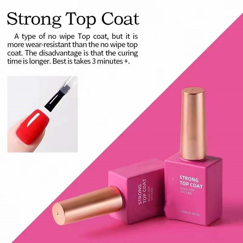 Set of 10 Nail Polishes – Top Coat, Foil Coat &amp; Phototherapy, Shiny and Long Lasting