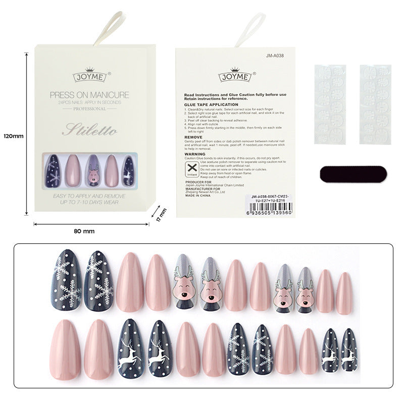 Kit de Faux Ongles 24 Pièces- Styles Longs et Élégants
