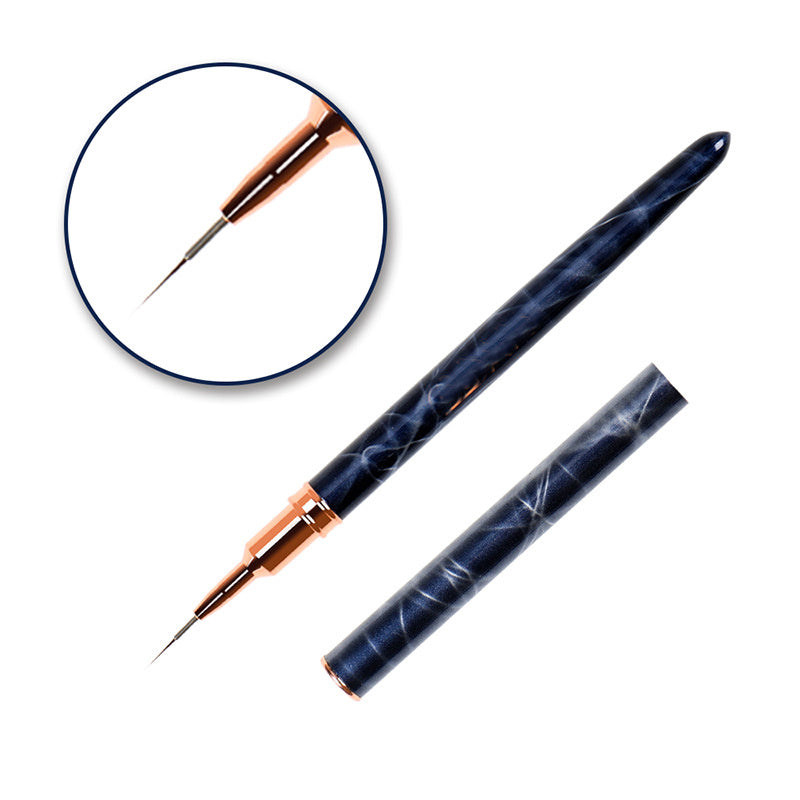 Marbleized Black Metal Nail Art Drawing Pen with Flexible Brush for Nail Art Painting
