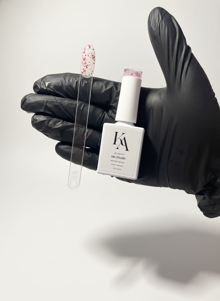 Vernis Gel Blanc Laiteux Rose Pailleté 15 ml – Esprit Noël | Gel Polish UV/LED – Soak Off – 100% TPO Free & Hema Free– Certifié Européen – Édition Limitée