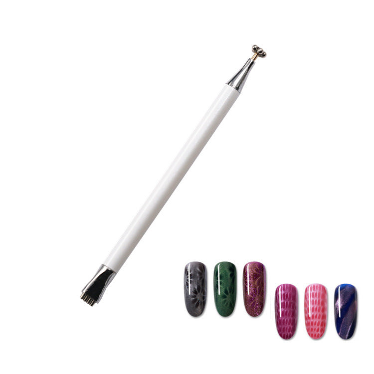 Stylo Magnétique à Double Usage Imprimé pour Nail Art