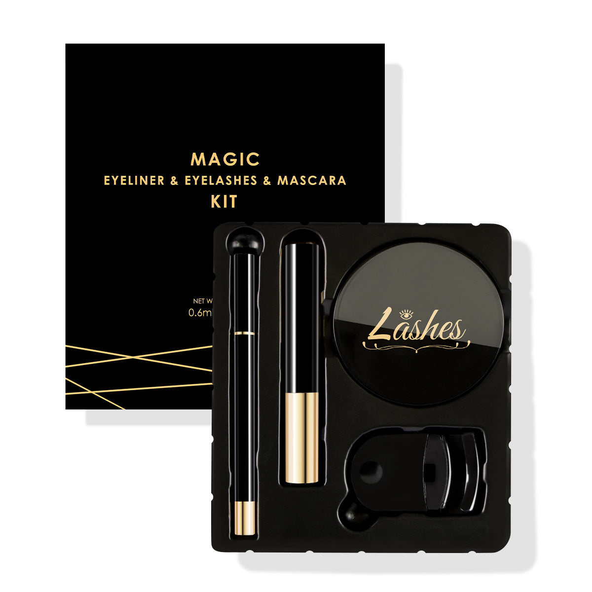 Self-adhesive eyeliner and eyelash set
