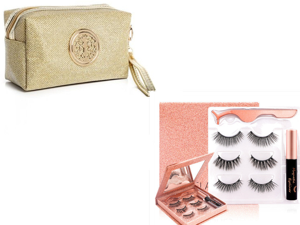 Kit de cils magnétiques waterproof sans colle avec eyeliner