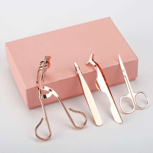 Kit Multifonction 4 Pièces - Recourbe-Cils et Outils de Maquillage essentiels