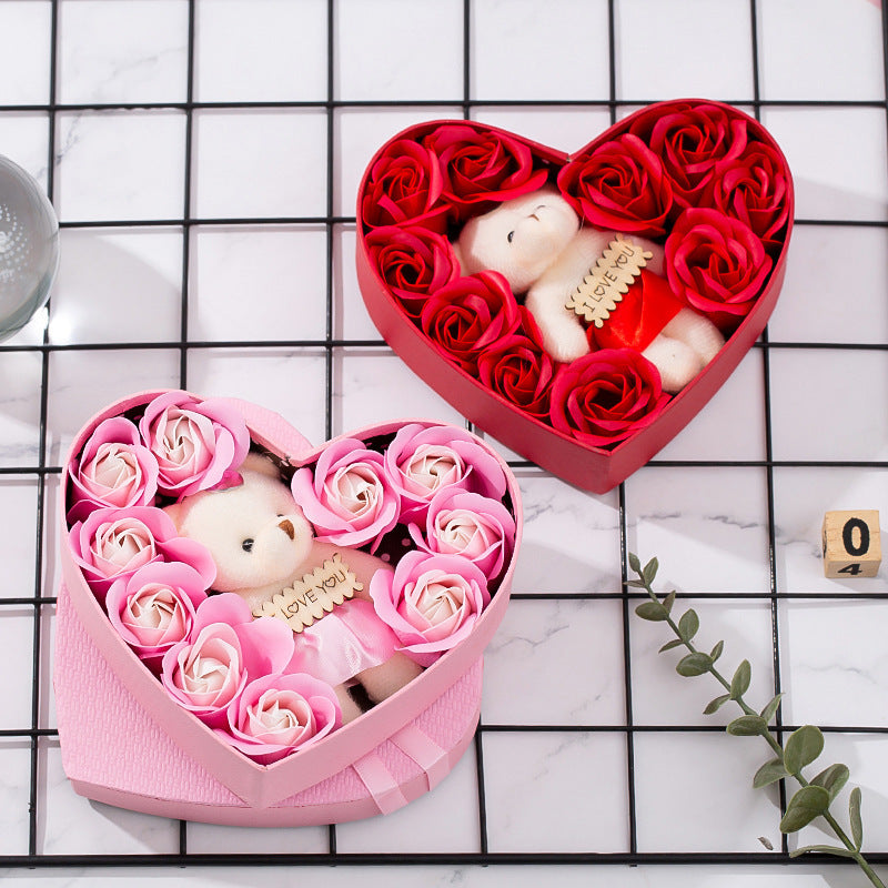Red Rose Heart Shaped Gift Box