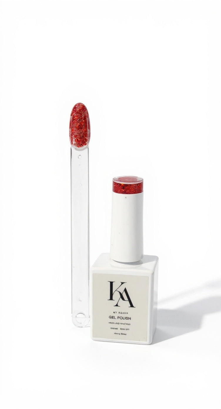 Vernis Gel Rouge Pailleté 15 ml