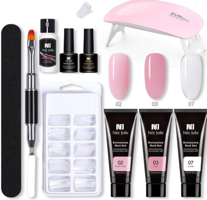 Colle Solide pour Extension d’Ongles - Ensemble Cristal Modèle Long