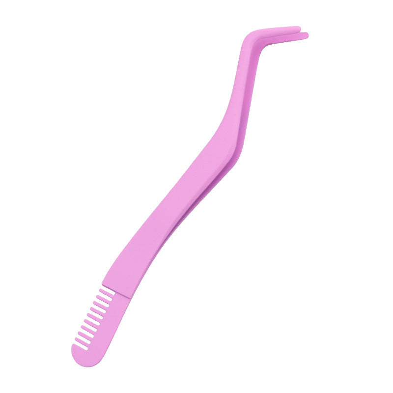 Metal Eyelash Tweezers with Comb - Beauty Tools