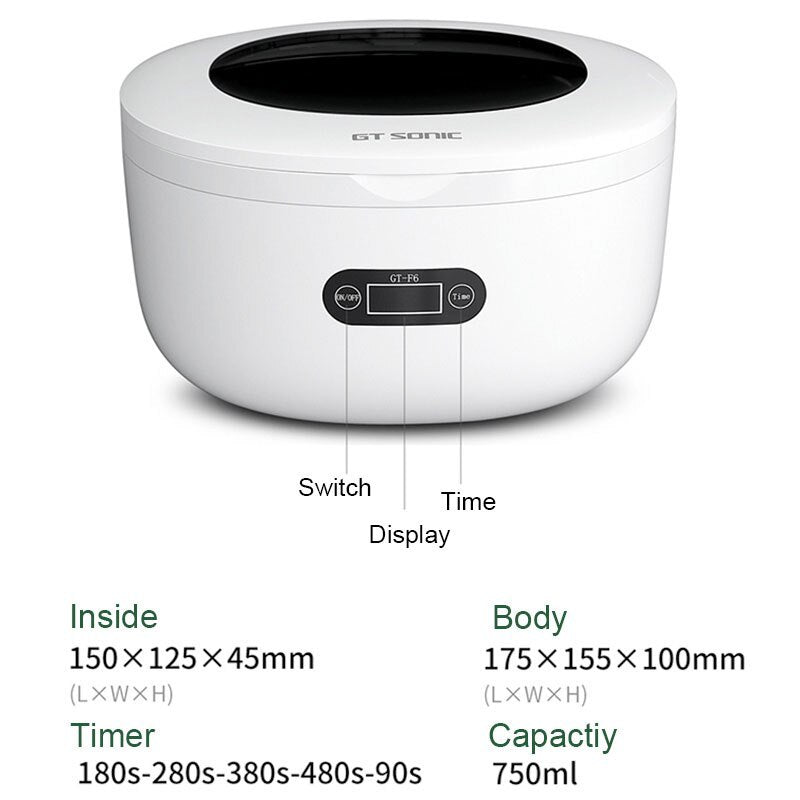 Machine de nettoyage à ultrasons – Pour matériel d’onglerie, bijoux et accessoires de beauté