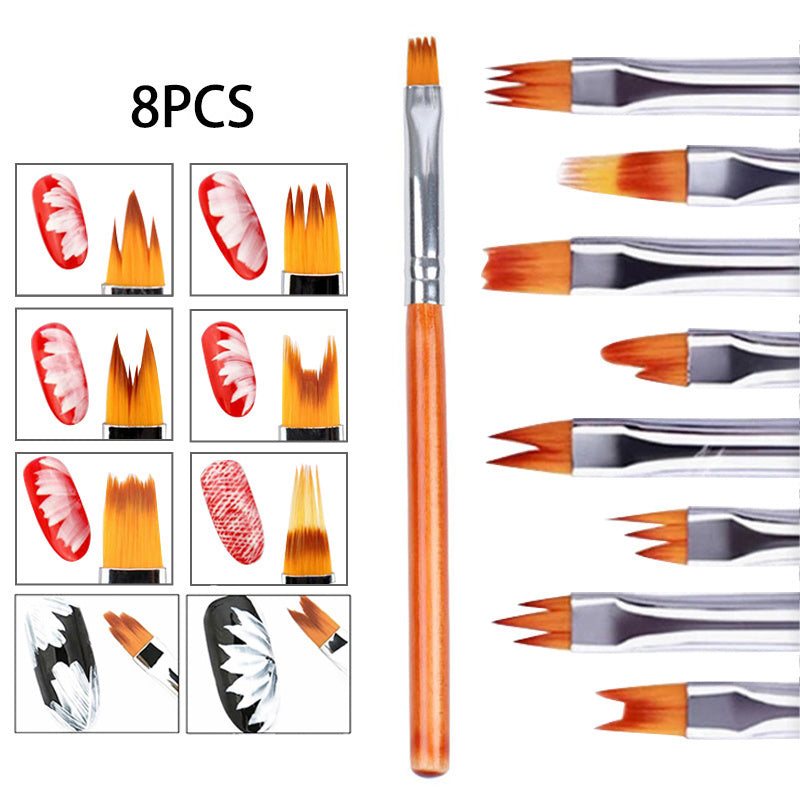 Set of 8 Nail Art Brushes – Precision and Creativity